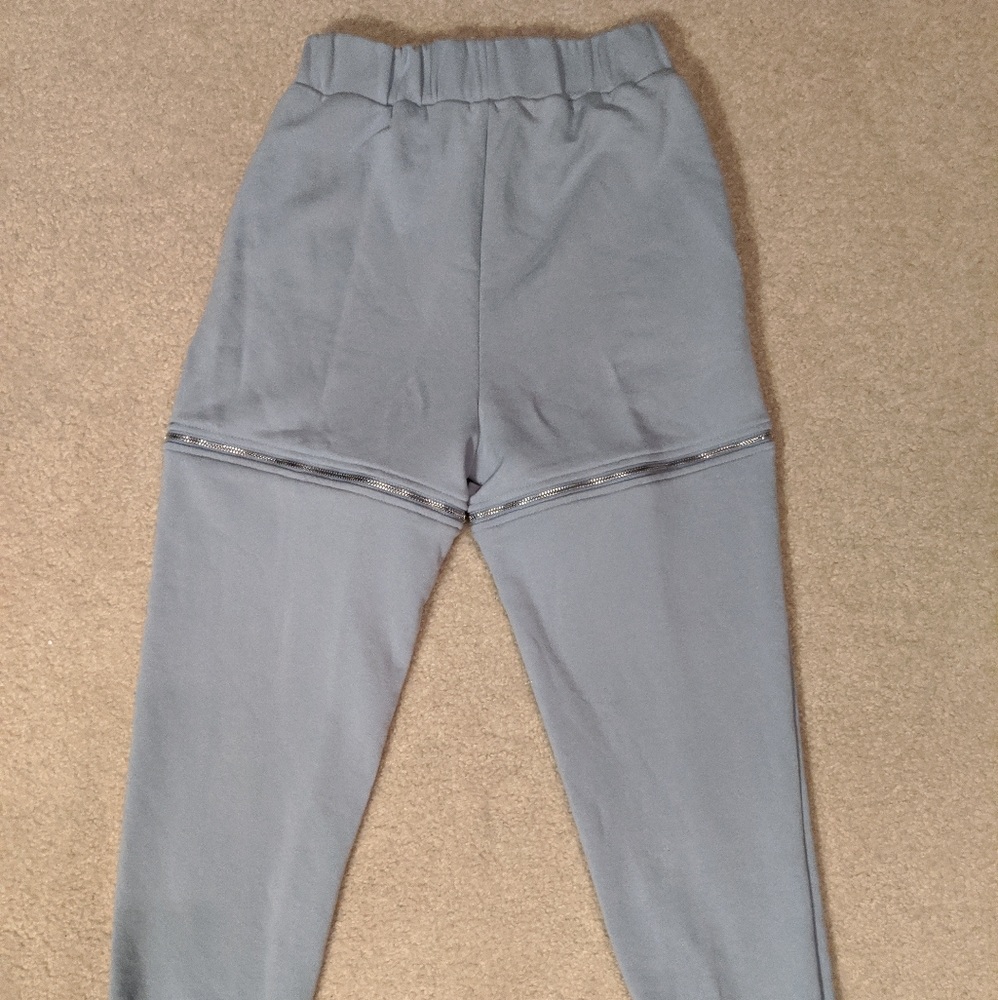 NWOT Baby Blue Zipper Shorts Joggers